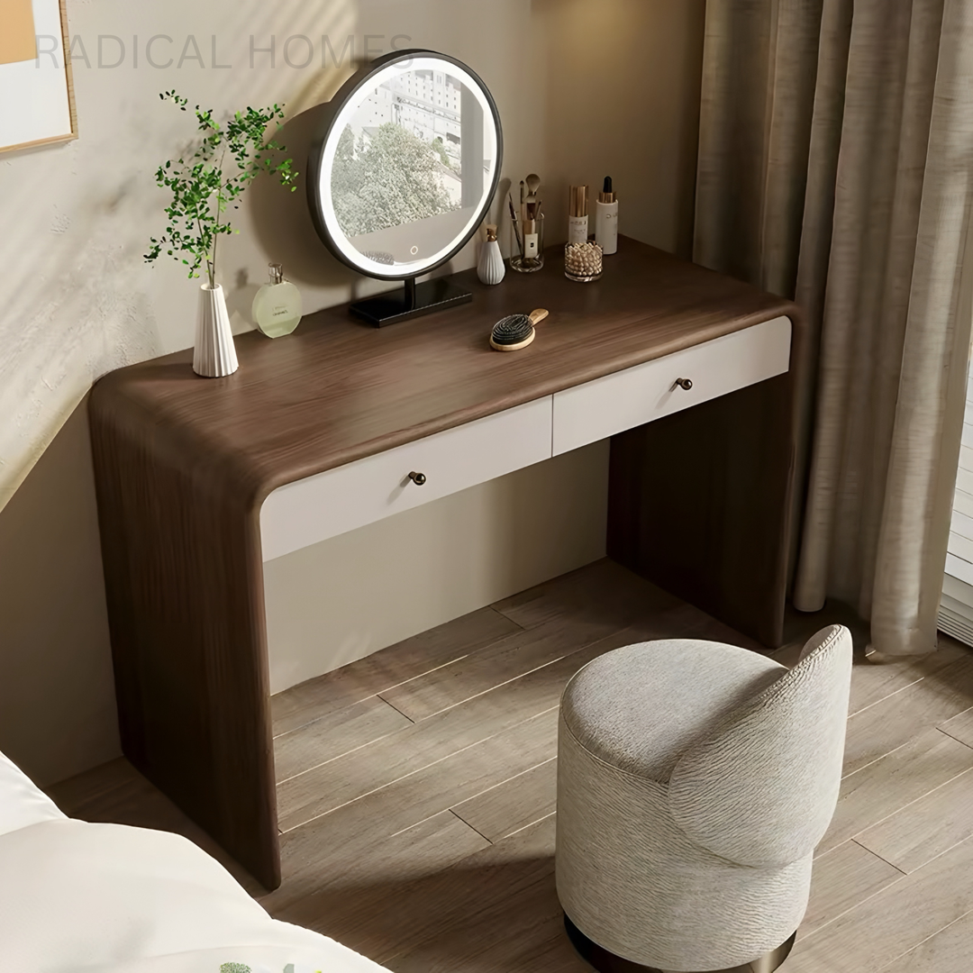 LORENA Modern Curved Vanity Desk - Radical Homes Singapore