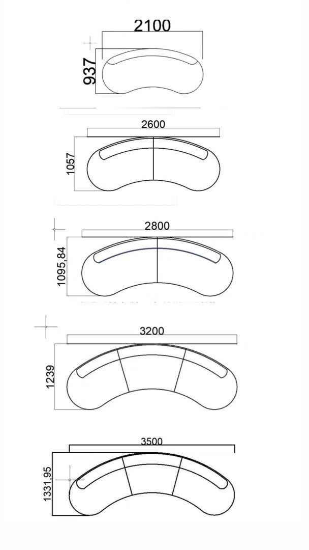 BOKEL Modern Curved Sofa