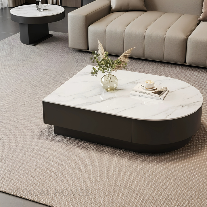 VARENA Modern Sintered Stone Retractable Coffee Table Set
