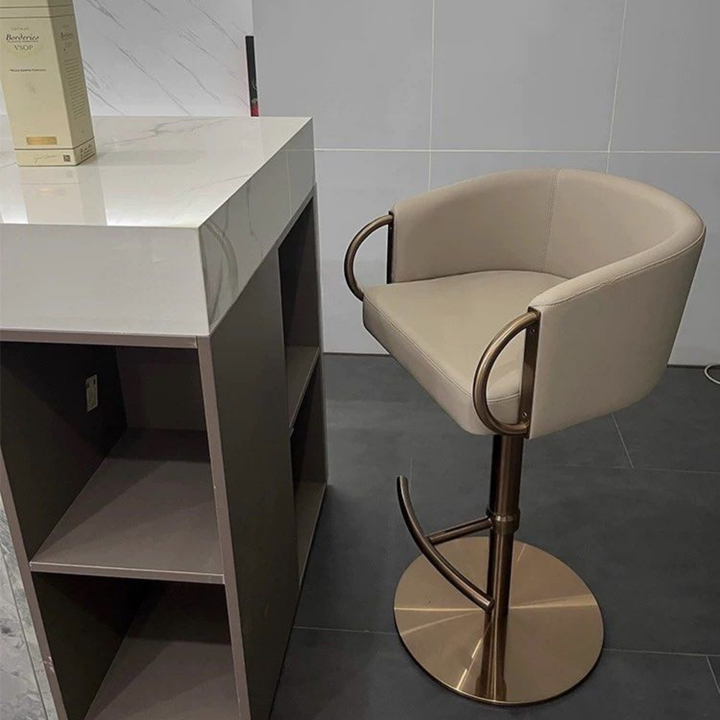 AVMOS Modern Genuine Leather Bar Stool