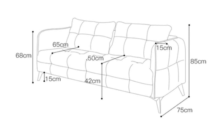 MARELDA Faux Leather Square Arm Sofa