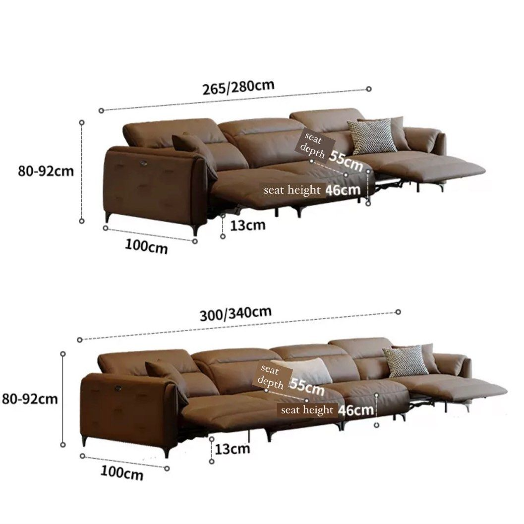 LOMARA Modern Recliner Leather Sofa