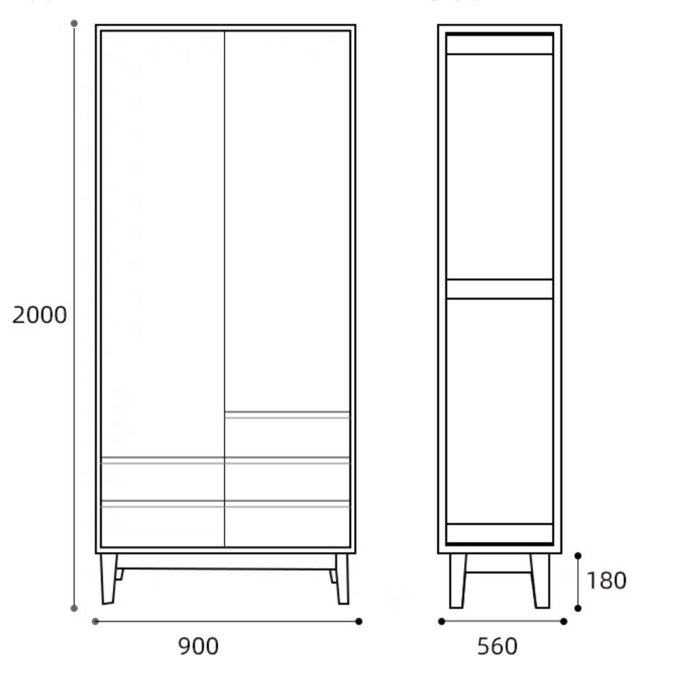 ANTONIUS Japandi Solid Wood Wardrobe