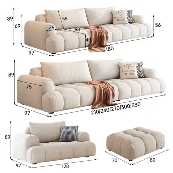 DURVELLA Modern Fabric Sofa