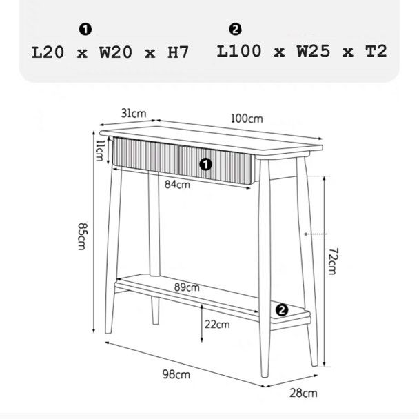 FAY Japandi Solid Wood Console Table