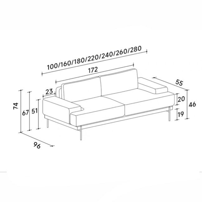 AVERRA Modern Fabric Sofa