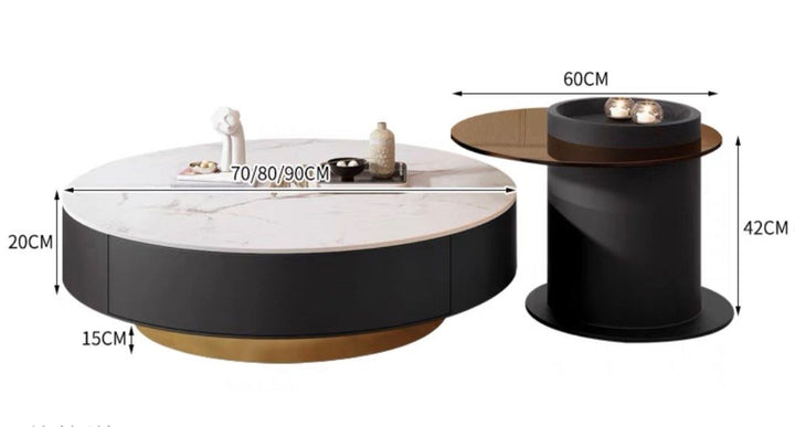 PANSINO Modern Slate Coffee Tables