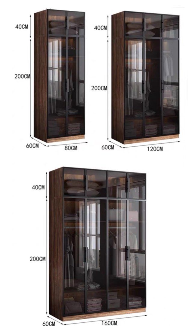 MARCIA Modern Rustic Glass Wardrobe