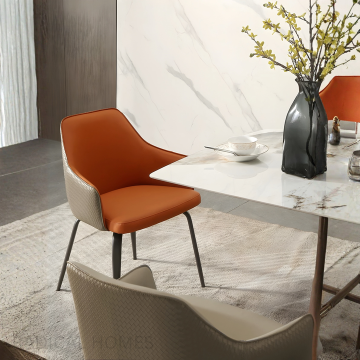 MIRELLY Modern Leather Dining Armchair