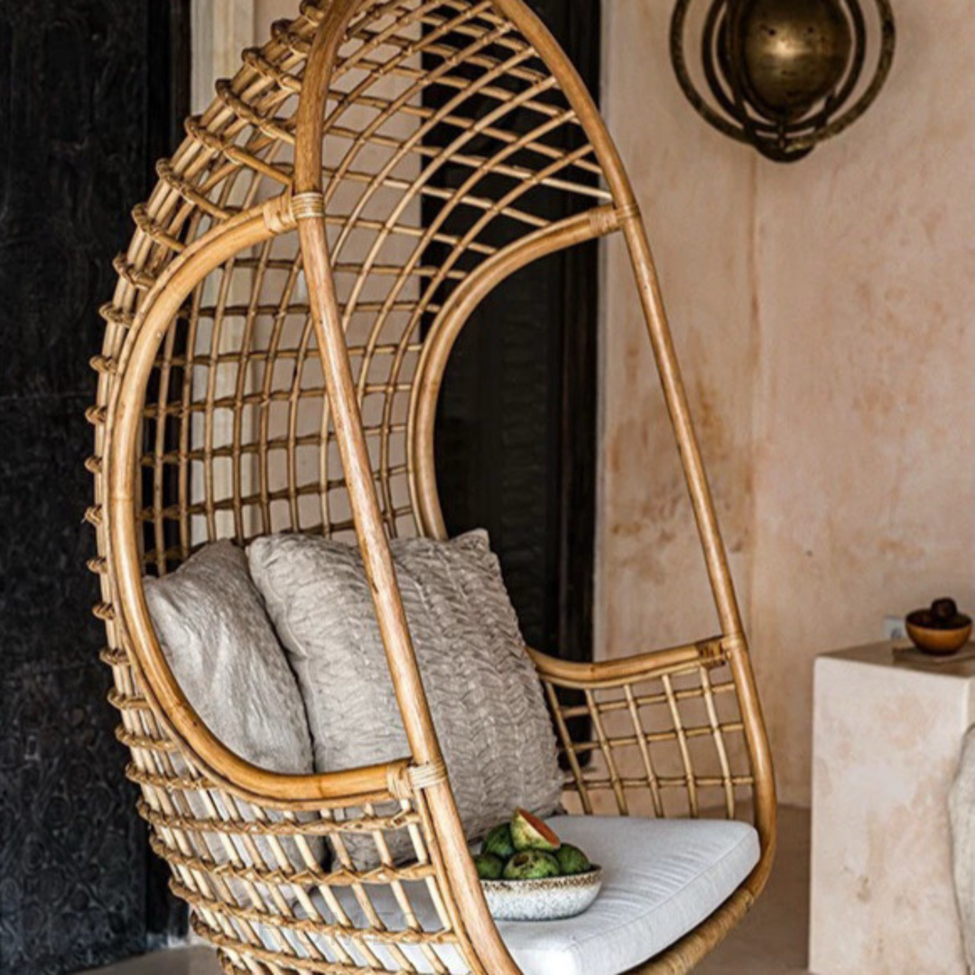 HANGI Rustic Rattan Swing Chair