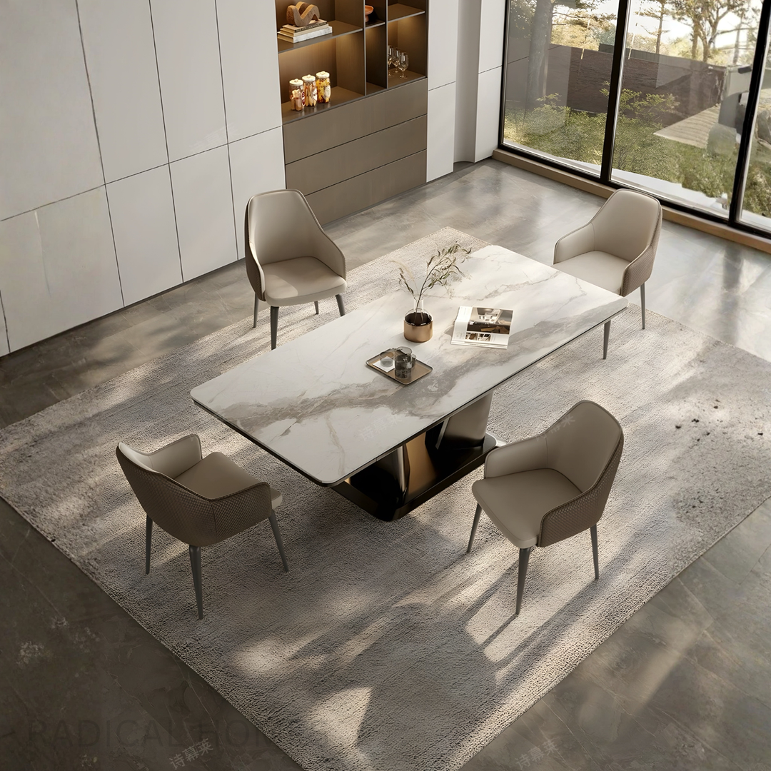 MIRELLY Modern Leather Dining Armchair