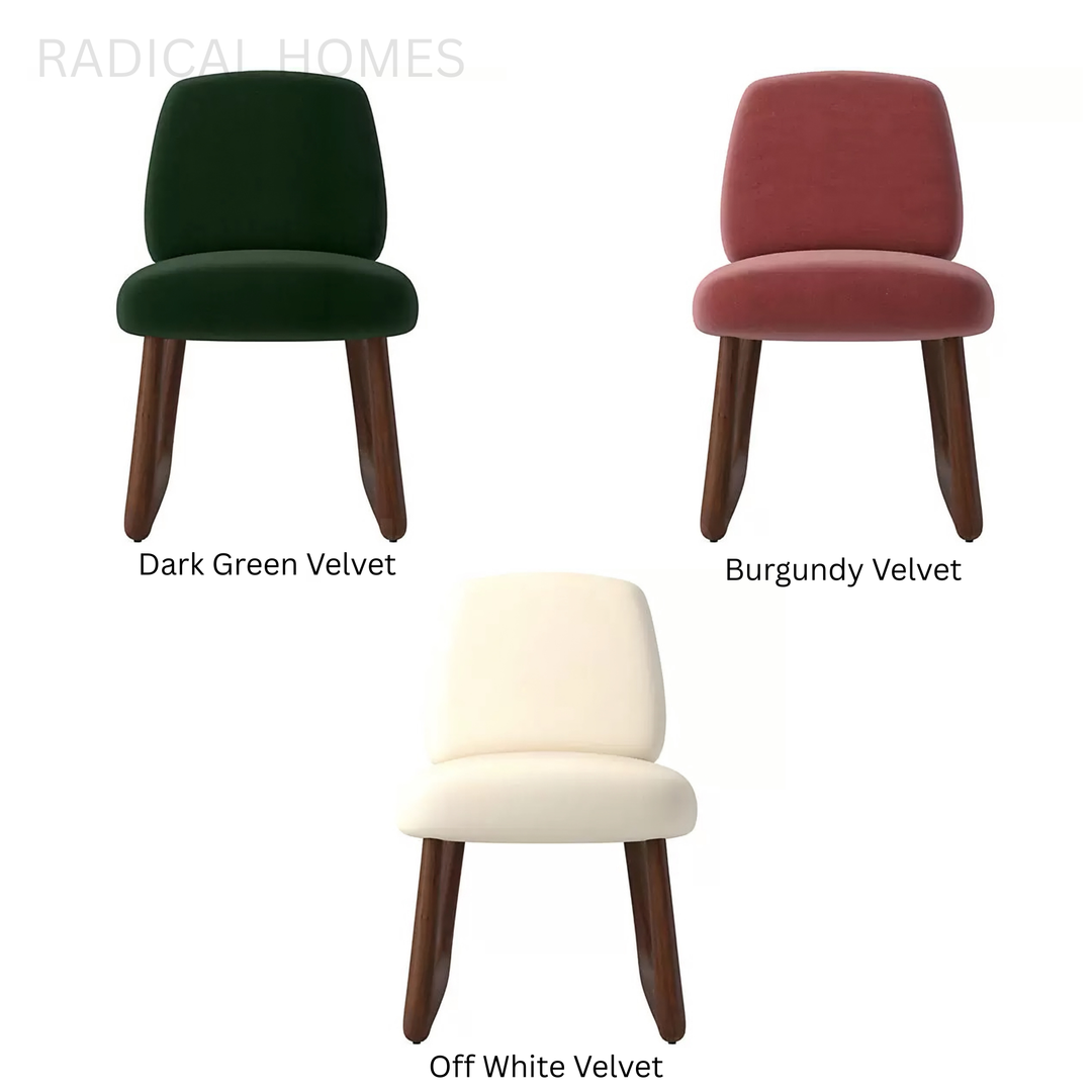RENEE Modern Boucle Solid Wood Dining Chair - Radical Homes Singapore