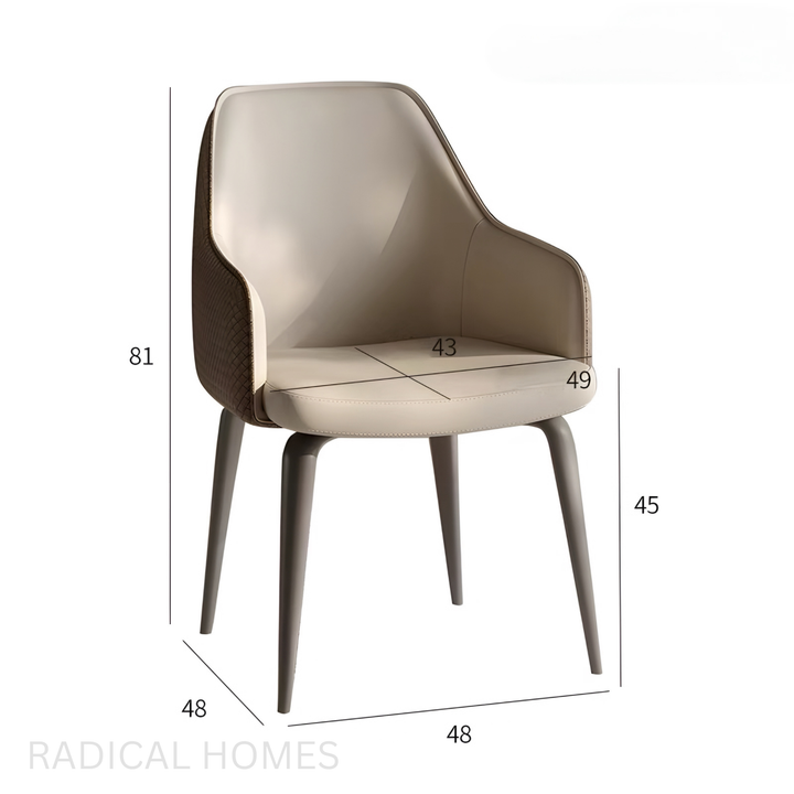 MIRELLY Modern Leather Dining Armchair