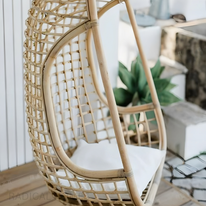HANGI Rustic Rattan Swing Chair