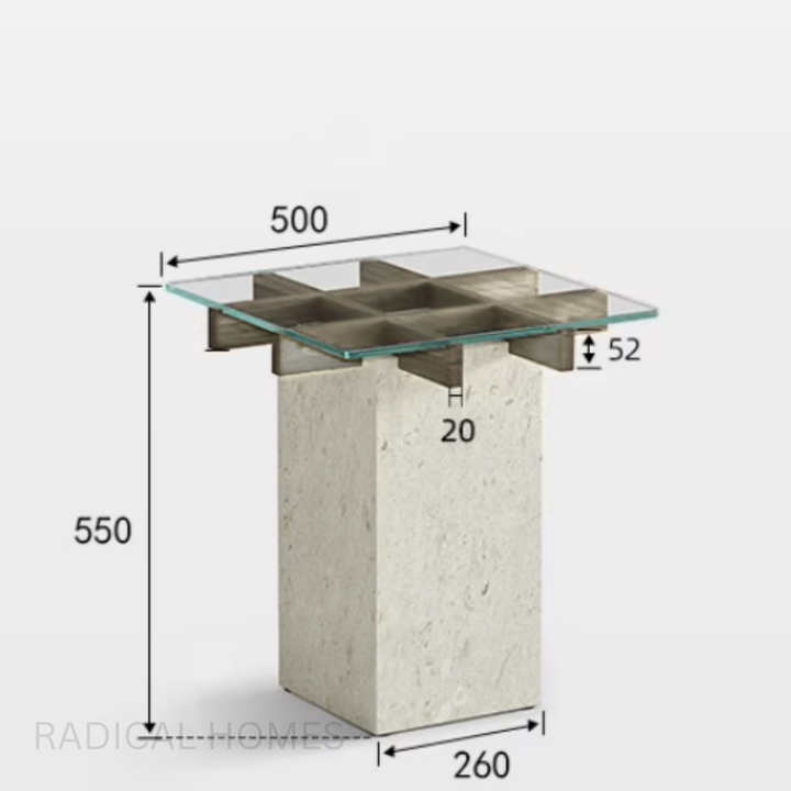 MONTI Modern Travertine Side Table