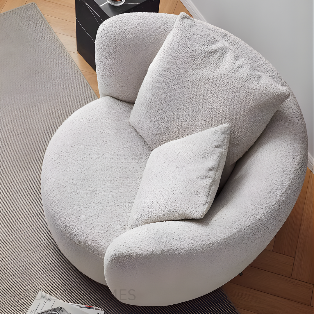 NUVEN Minimalist Boucle Lounge Chair