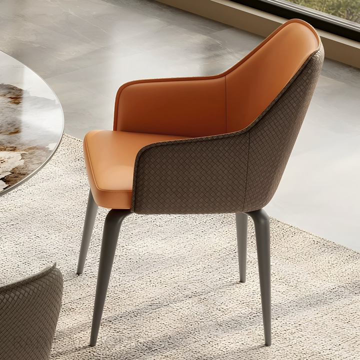 MIRELLY Modern Leather Dining Armchair