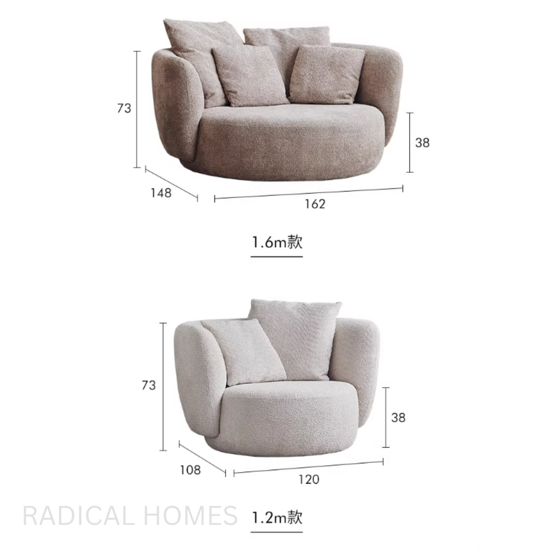 NUVEN Minimalist Boucle Lounge Chair