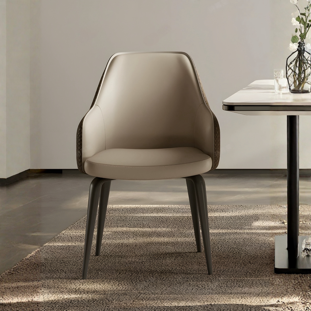 MIRELLY Modern Leather Dining Armchair