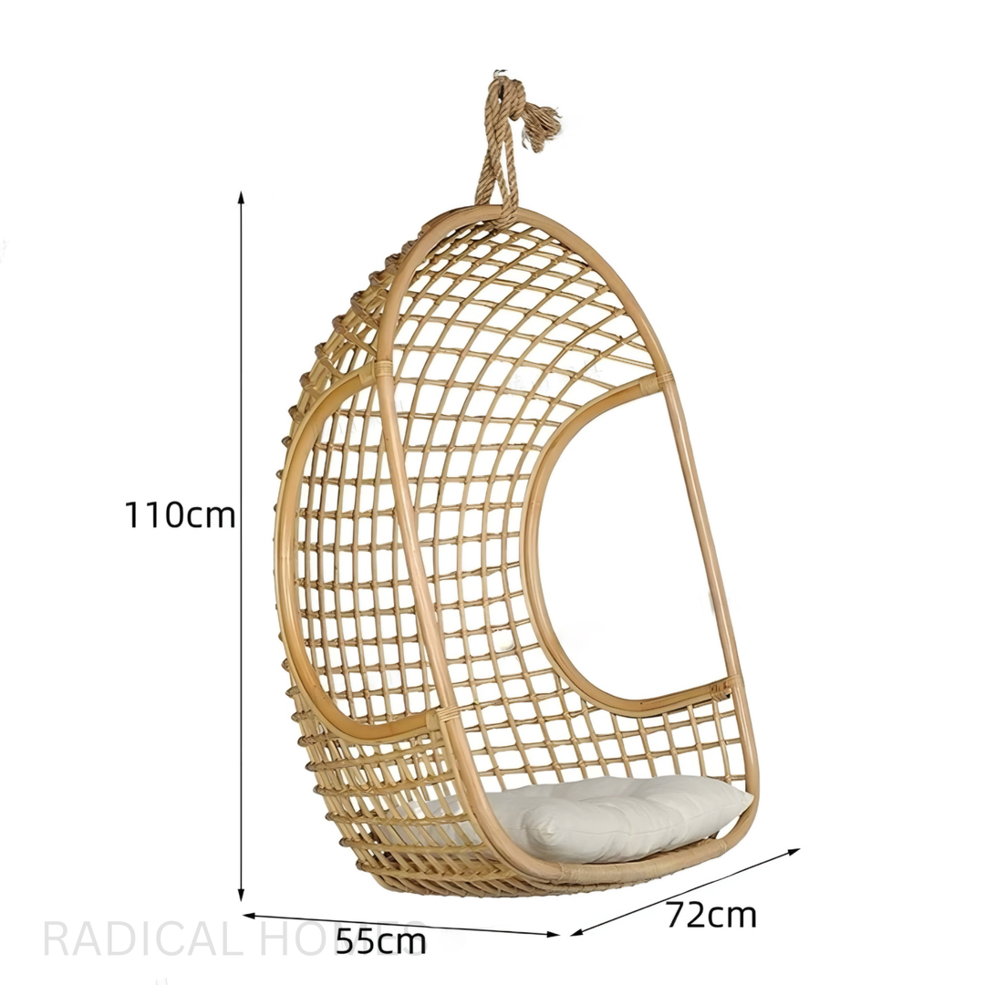 HANGI Rustic Rattan Swing Chair
