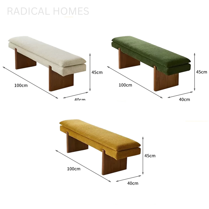 SOLEE Modern Fabric Bench - Radical Homes Singapore