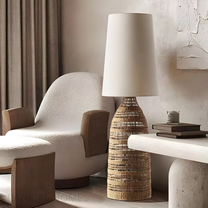 ZENORA Modern Woven Rattan Floor Lamp