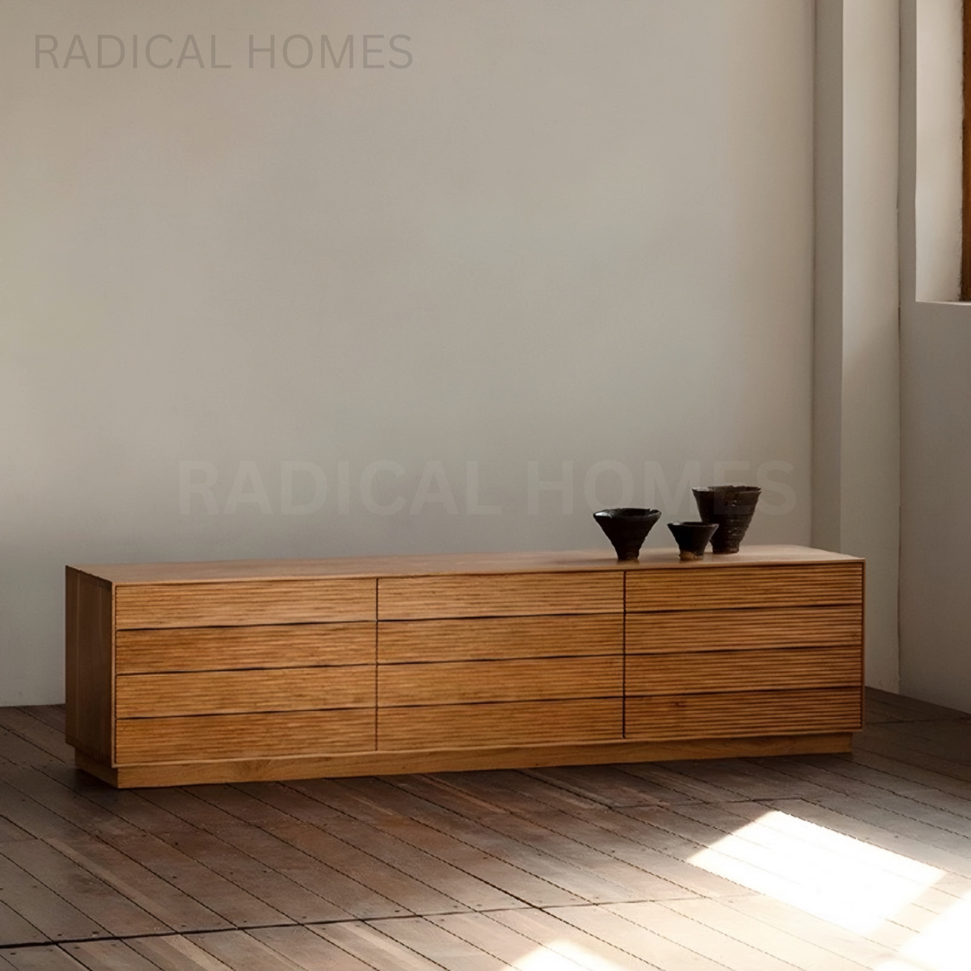 ANTHOM Modern Solid Wood TV Console - Radical Homes Singapore