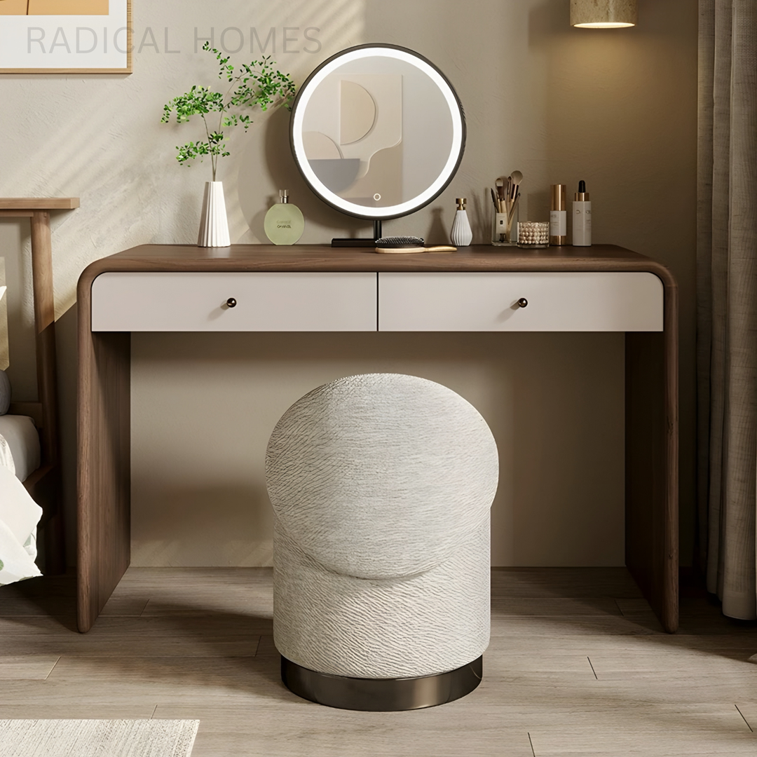 LORENA Modern Curved Vanity Desk - Radical Homes Singapore
