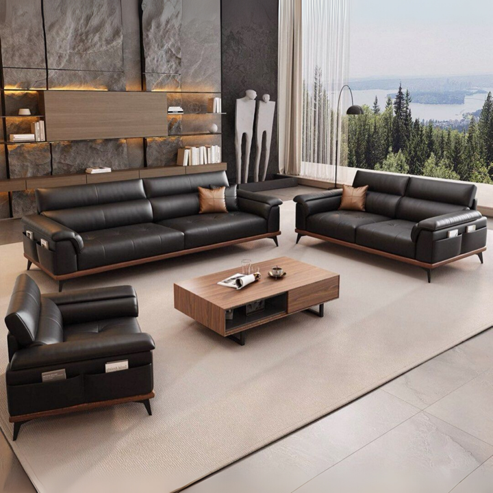 CHEL Modern Genuine Leather Sofa - Radical Homes Singapore