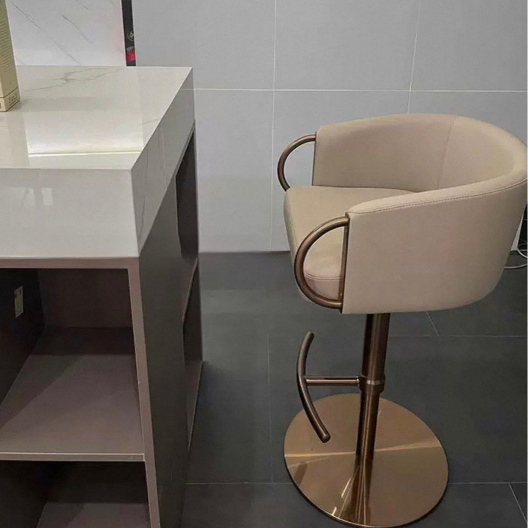 AVMOS Modern Genuine Leather Bar Stool