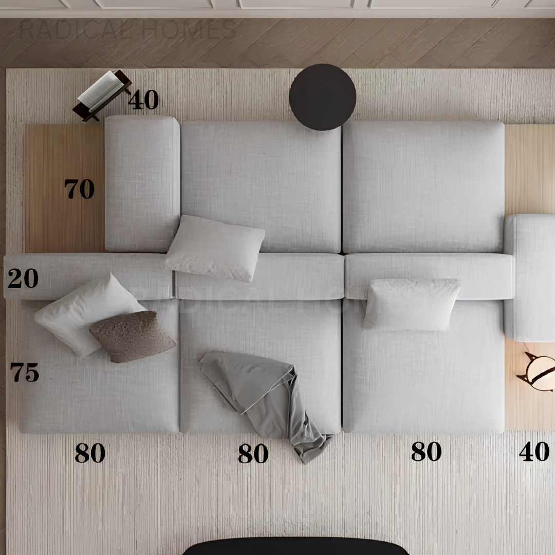 KIARA Minimalist Double-Sided Fabric Sofa