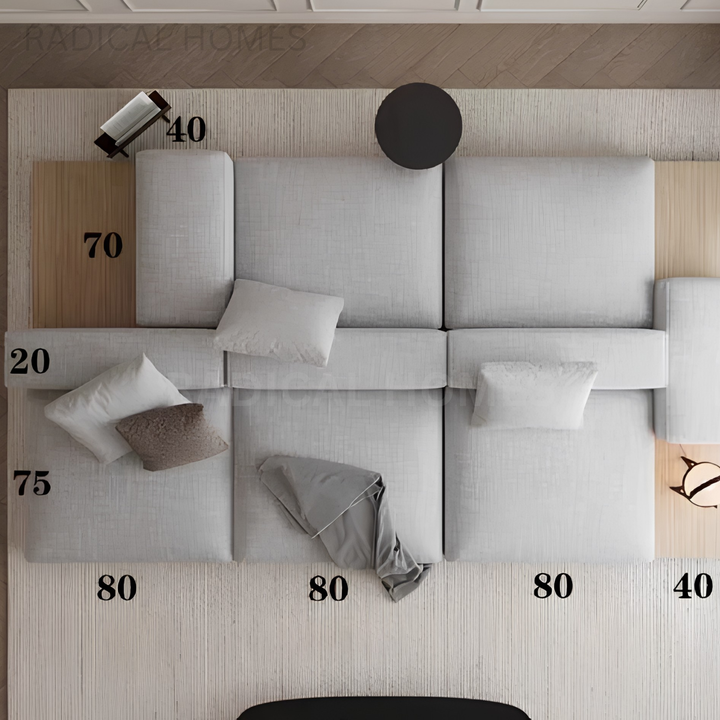 KIARA Minimalist Double-Sided Fabric Sofa