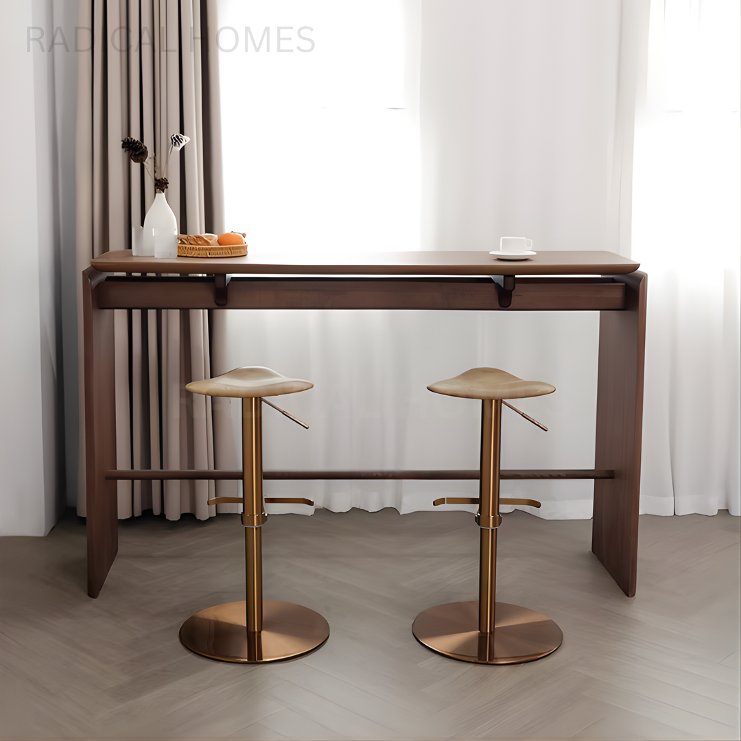 KRUGER Modern Solid Wood Adjustable Bar Stool - Radical Homes Singapore