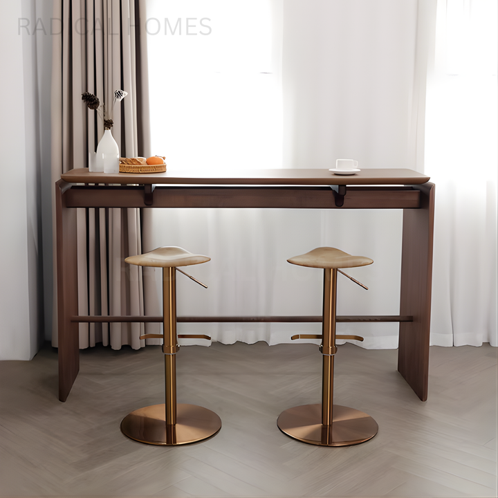 KRUGER Modern Solid Wood Adjustable Bar Stool - Radical Homes Singapore
