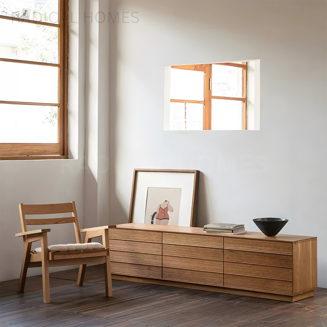 ANTHOM Modern Solid Wood TV Console - Radical Homes Singapore
