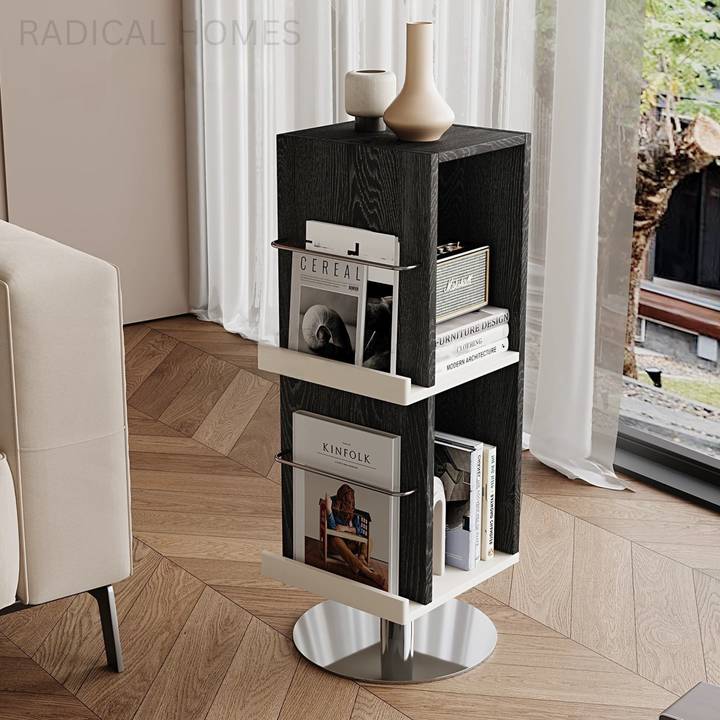 ORIONA Modern Rotating Solid Wood Display Bookshelf - Radical Homes Singapore