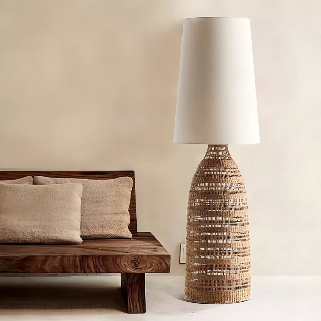 ZENORA Modern Woven Rattan Floor Lamp