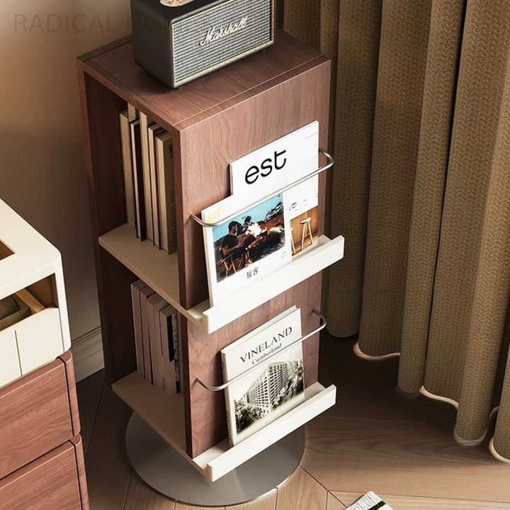 ORIONA Modern Rotating Solid Wood Display Bookshelf - Radical Homes Singapore