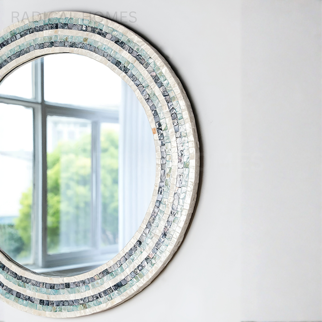 MARISTEL Modern Shell Round Wall Mirror - Radical Homes Singapore