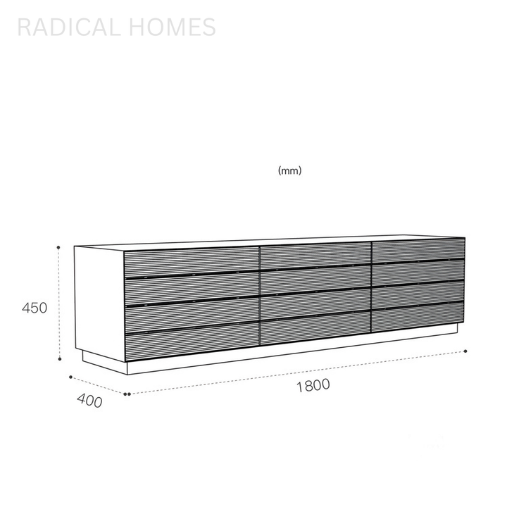 ANTHOM Modern Solid Wood TV Console - Radical Homes Singapore