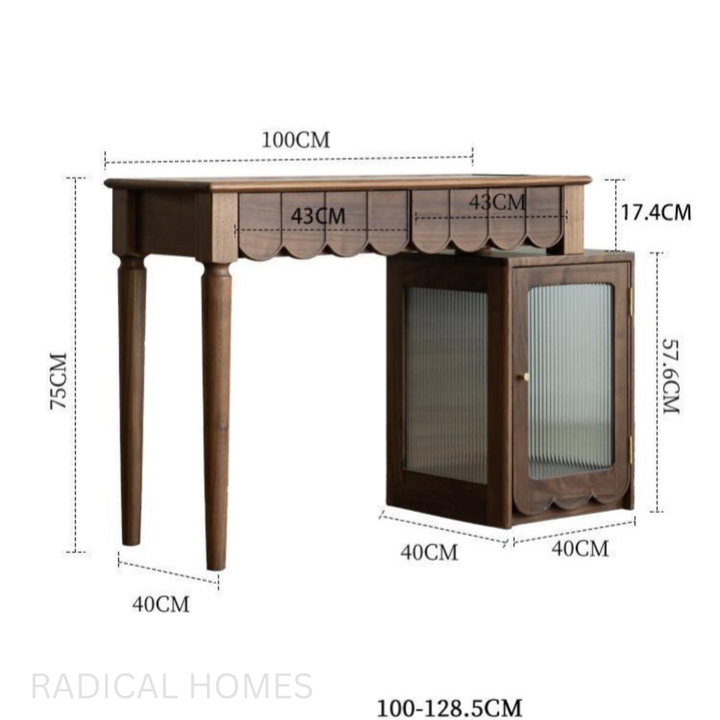 MORI Walnut Wood Vanity Table