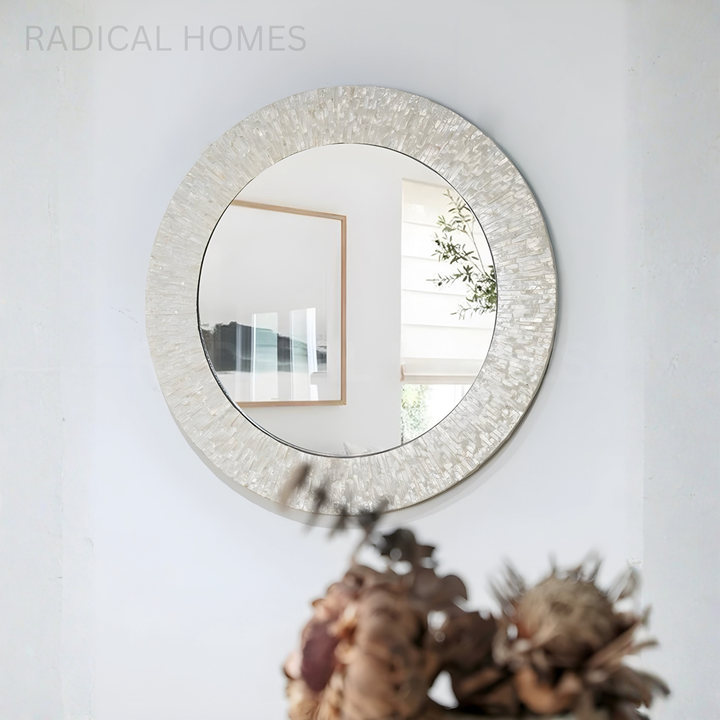 MARISTEL Modern Shell Round Wall Mirror - Radical Homes Singapore