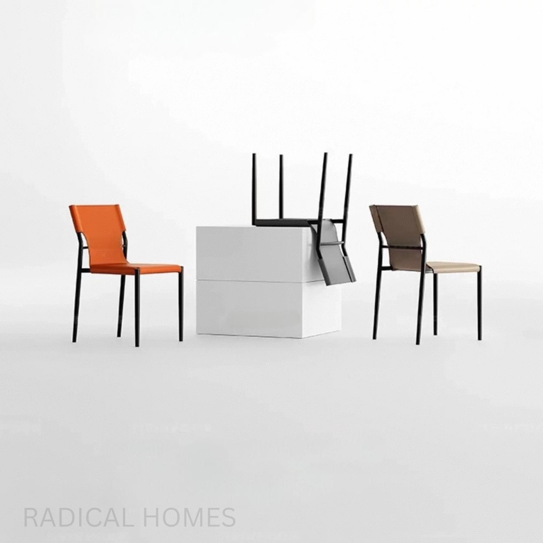 VITTRO Modern Saddle Leather Dining Chair