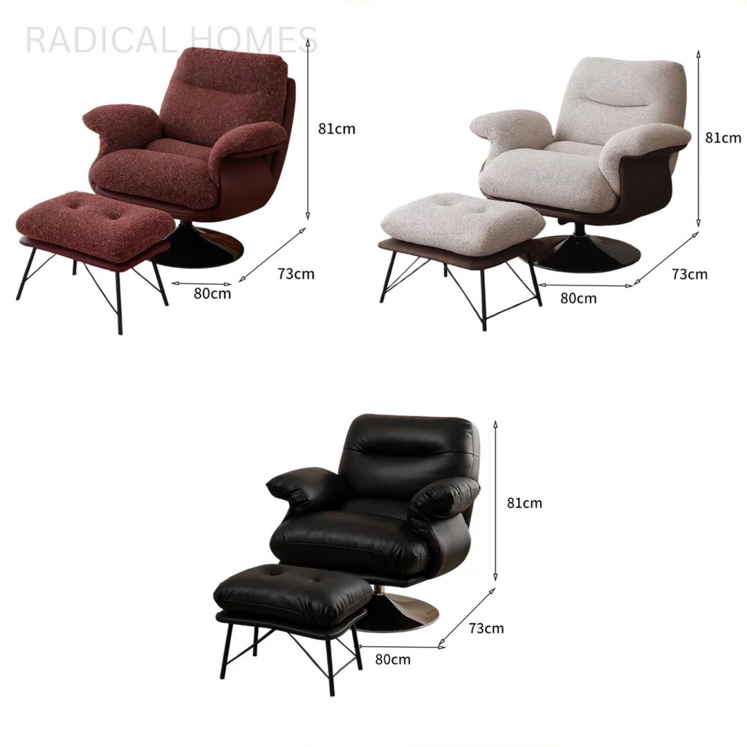 ORVANO Modern Swivel Lounge Chair - Radical Homes Singapore