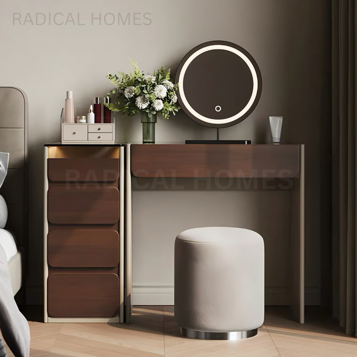 ROMA Modern Walnut Vanity Table