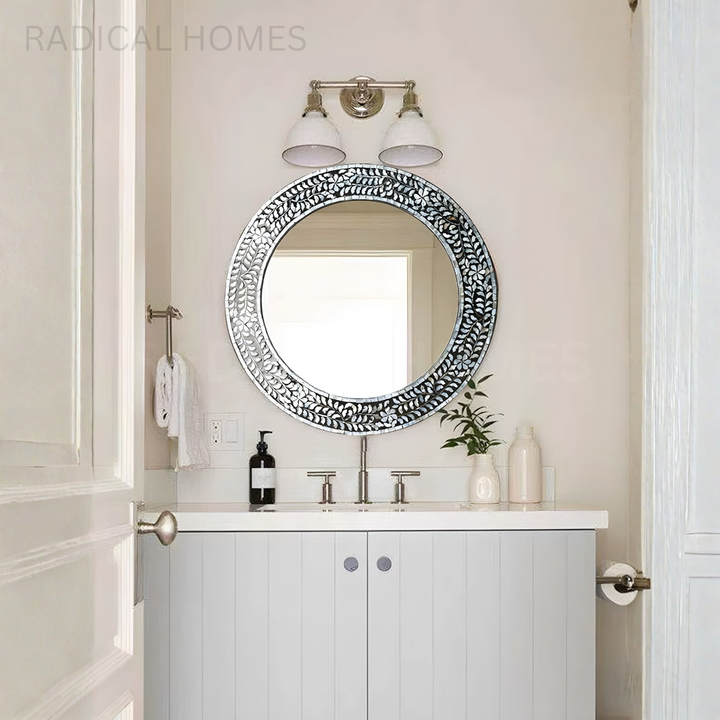 MARISTEL Modern Shell Round Wall Mirror - Radical Homes Singapore
