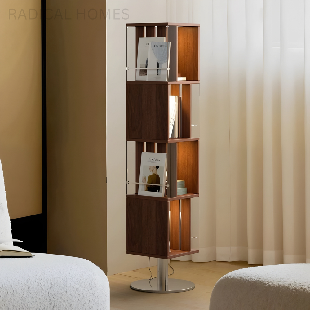 LUMERA Modern Rotating Solid Wood Display Shelf - Radical Homes Singapore