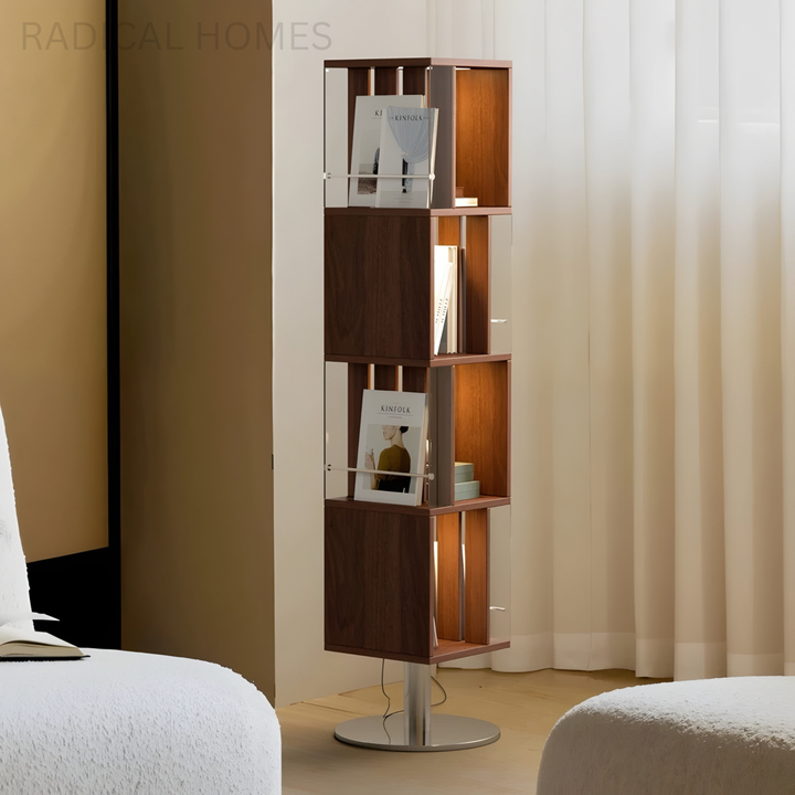 LUMERA Modern Rotating Solid Wood Display Shelf - Radical Homes Singapore