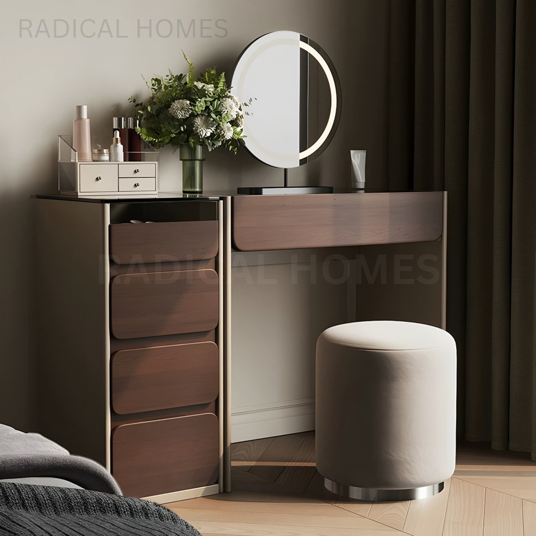 ROMA Modern Walnut Vanity Table
