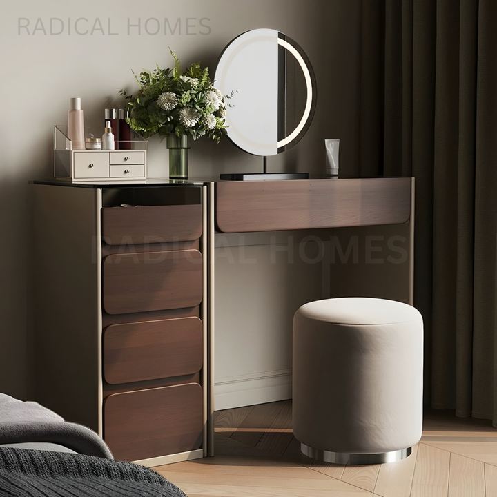 ROMA Modern Walnut Vanity Table
